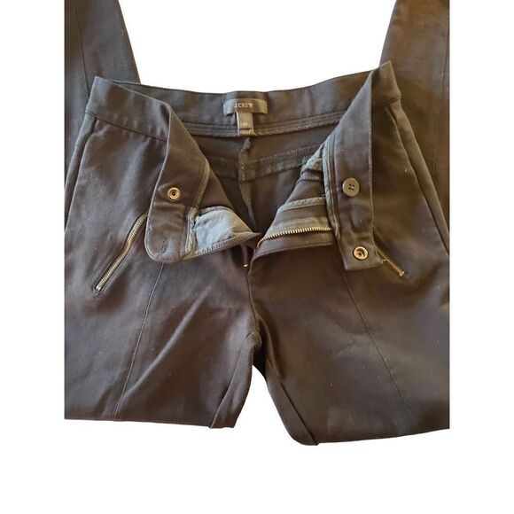 J. Crew Women's Skinny Pants Zip Pocket Work Trousers Casual Black Size 0R-EUC - Picture 4 of 13